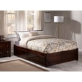 thumbnail image 2 of AFI Concord Full Solid Wood Platform Bed with Footboard & 2 Storage Drawers in Walnut, 2 of 8