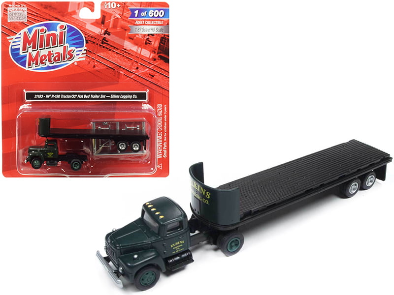 13 Inch Flatbed With Log Trailer 1:32 Scale By New Ray Toys Red 