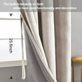 thumbnail image 6 of JIUZHEN Beige Velvet Curtains 84 inches for Living Room - Thermal Insulated Room Darkening Grommet Thick Velvet Window Drapes for Bedroom/Dining Room, Set of 2 with Tiebacks, 60W x 84L, 6 of 10