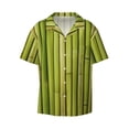 thumbnail image 3 of Goofa Green Bamboo Fence Printed Men's Casual Short-sleeved Shirt,Lightweight Breathable Button-down,Summer Casual men's top,Versatile Fashion shirt-Large, 3 of 7