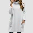 thumbnail image 2 of UAYOTSE Long Sleeve Tops for Women Casual Turtleneck Pullover Fall Loose Tunic Thin Sweaters Knit Tops for Lady(A211-White,XXL), 2 of 4