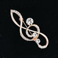 thumbnail image 2 of Ayyufe Women's Rhinestone Music Note Scarf Brooch Rose Gold Treble Clef Pin, 2 of 6