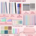thumbnail image 2 of Estbridge 54pcs Book Annotation Kit  Big Capacity Pen Case With Highlighters  Gel Pens  Mechanical Pencils  Markers  Sticky Notes & Tabs  Aesthetic Study Supplies  Journaling5tucentstat10, 2 of 7