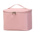 thumbnail image 3 of Bolsa de maquillaje, neceser, ligera, con cierre de cremallera, asa y divisor. Rosa, 3 of 8
