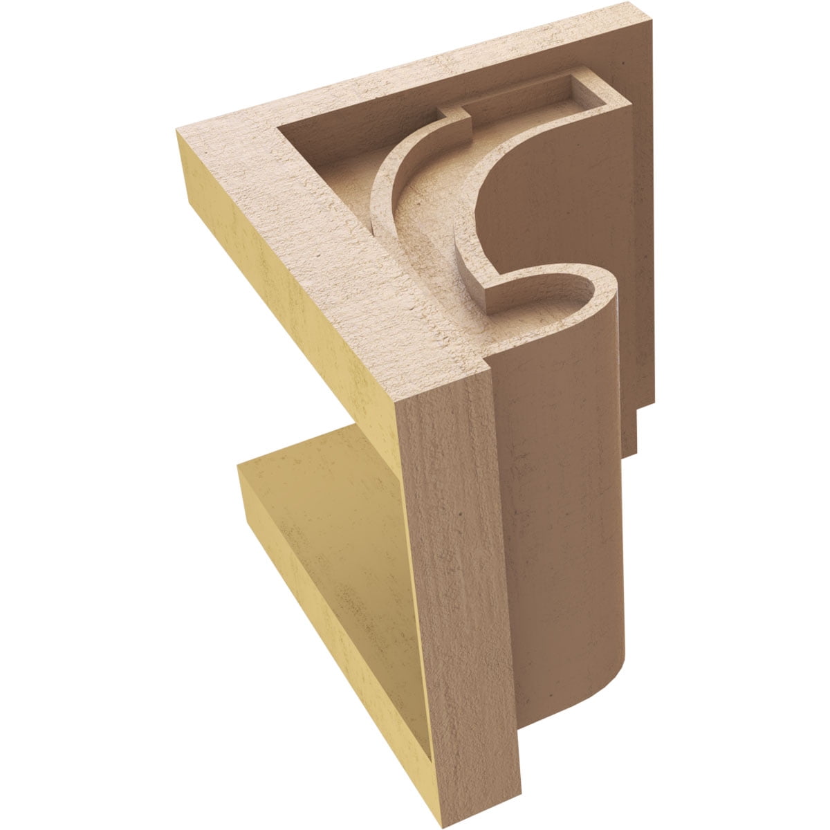 9"W x 9"D x 9"H Wide Alma Rough Cedar Woodgrain TimberThane Corbel, Primed Tan