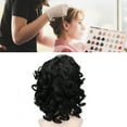 thumbnail image 3 of High Temperature Synthetic Hair, Short Style  Stability Exquisite Black Curly  Adjustable Size  For Cosplay Party, 3 of 8