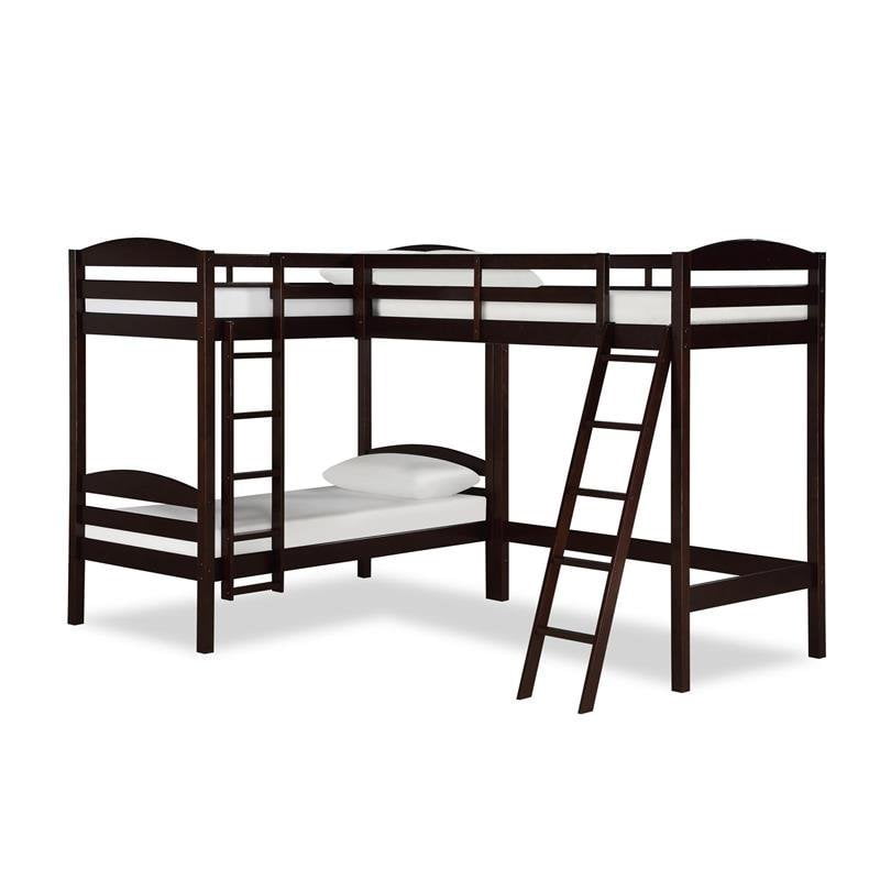 Dorel Living Clearwater Triple Bunk Bed in Espresso