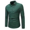 thumbnail image 2 of DDAPJ pyju Men's Dress Shirt Wrinkle Free Regular Fit Business Casual Shirts Long Sleeve Plaid Button Down Shirts Lightweight Poplin Shirt Clearance Sale Green L, 2 of 8