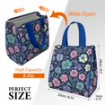 thumbnail image 3 of Pioneer Flower Floral Print Pattern Insulated Lunch Bag for Women & Adults,Large Portable Soft Cooler Lunch Bag,Thermal Food Storage Tote with Pearl Cotton,8.66L,8.75x5.75x9.5 Inch, 3 of 6
