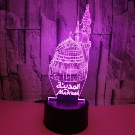 

3D LED Optical Illusion Acrylic Night Light with Remote & Smart Touch 7 Colors Changing（Castle）