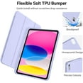 thumbnail image 2 of KOMI for iPad 10th Generation Case 2022 with Pencil Holder, iPad 10.9 Inch Case [Support Touch ID] Flexible TPU Back Shell Smart Trifold Stand Protective Cover, Auto Wake/Sleep, 2 of 5