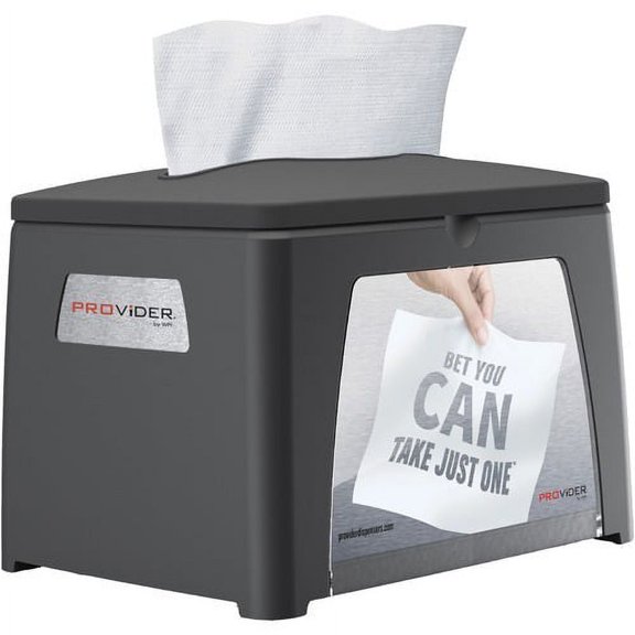 Wisconsin Tabletop Napkin Dispenser Interfolded Dispenser - 250 x Napkin - 8.4" Height x 6.3" Width x 6.5" Depth - Translucent Smoke - Refillable, Compact, Window