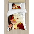 thumbnail image 1 of Hedgehog Twin Size Duvet Cover Set, Defoliating Autumn Leaves Falling on Amanita Muscaria Mushrooms and a Hedgehog, Decorative 2 Piece Bedding Set with 1 Pillow Sham, Multicolor, by Ambesonne, 1 of 3