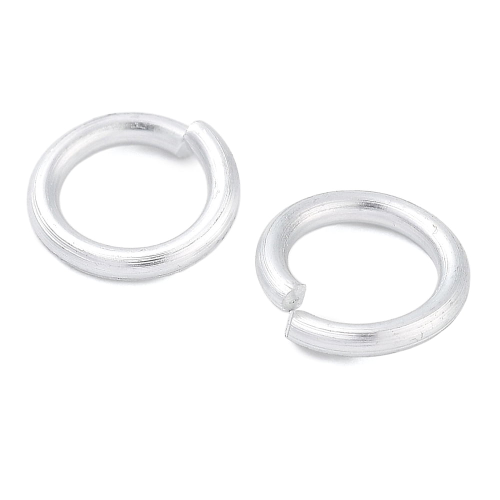 Aluminum Open Jump Rings Saw Cut Round Silver 8x1mm Inner Diameter: 5mm