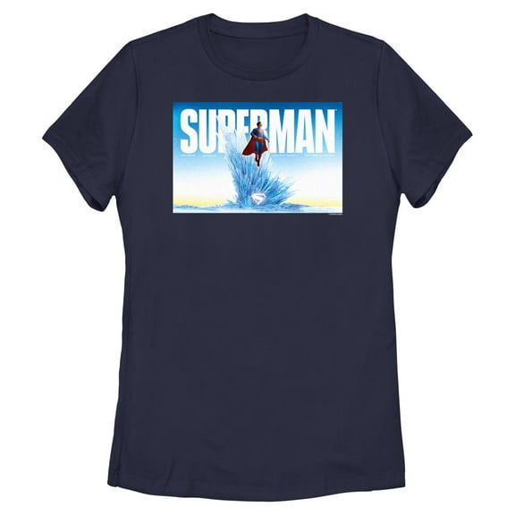 Womens Superman Fortress of Solitude Hero Pose T Shirt