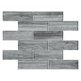 thumbnail image 3 of Migdal Smoked Gray 2-in. x 6-in. Brick Joint Wood Look Glossy Glass Mosaic Wall and Floor Tile, 3 of 6