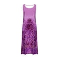 thumbnail image 4 of Womens Casual Maxi Dress Plus Size Vintage Printed Summer Boho Vacation Dresses Casual Round Neck Sleeveless Beach Tank Dresses Trendy T Shirt Long Dress with Wide Pockets 2024, 4 of 5