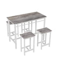 thumbnail image 6 of UHOMEPRO Counter Height Table Set of 5, Breakfast Bar Table and Stool Set, Modern 5 Piece Dining Table Set with 4 Stools, Rectangle Pub Table Set for Kitchen Apartment Bistro, Space Saving, Gray, 6 of 8