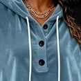 thumbnail image 6 of MLCDZ Womens Velour Hoodies Casual Loose Fit Button Hooded Long Sleeves Drawstring Sweatshirt Lightweight Breathable Golf Camping Pullovers, 6 of 7