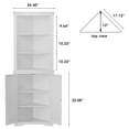 Furmax Corner Bookcase with Storage, Corner Bookshelf Stand Storage