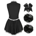 thumbnail image 4 of TiaoBug Women  Cheer Leader Dance Costumes Cheer Rave Dance Halloween Cheerleading  Costume Black L, 4 of 7