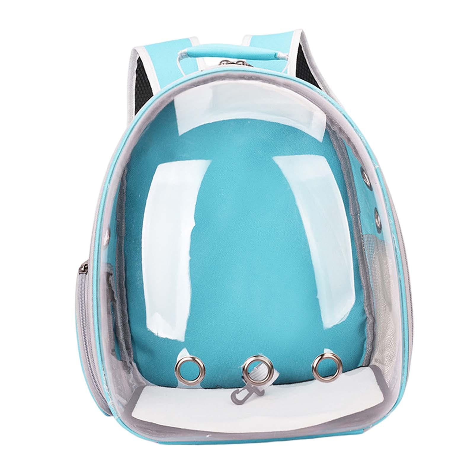 Bvdfgk Cat Carrier Backpack with Adjustable Shoulder Strap Transparent Small Dog Hiking Blue