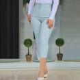 thumbnail image 2 of ZyeKqe Womens Dress Pants Dressy Casual Work Office Capri Pants Straight Leg Business Cropped Pants, 2 of 6