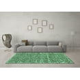 thumbnail image 3 of Ahgly Company Machine Washable Indoor Rectangle Checkered Turquoise Blue Modern Area Rugs, 5' x 7', 3 of 4