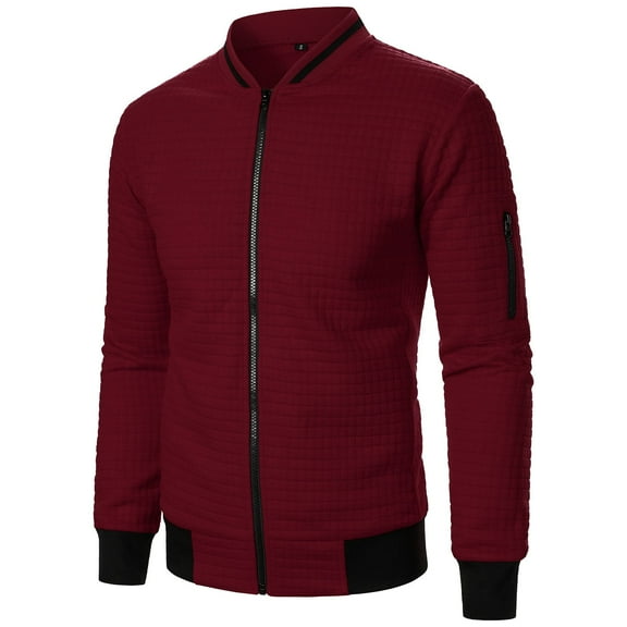 KIHOUT Fall and Winter Plus Size Men's Fashion Casual Solid Color Zipper Pockets Long Sleeve Outwear Coat