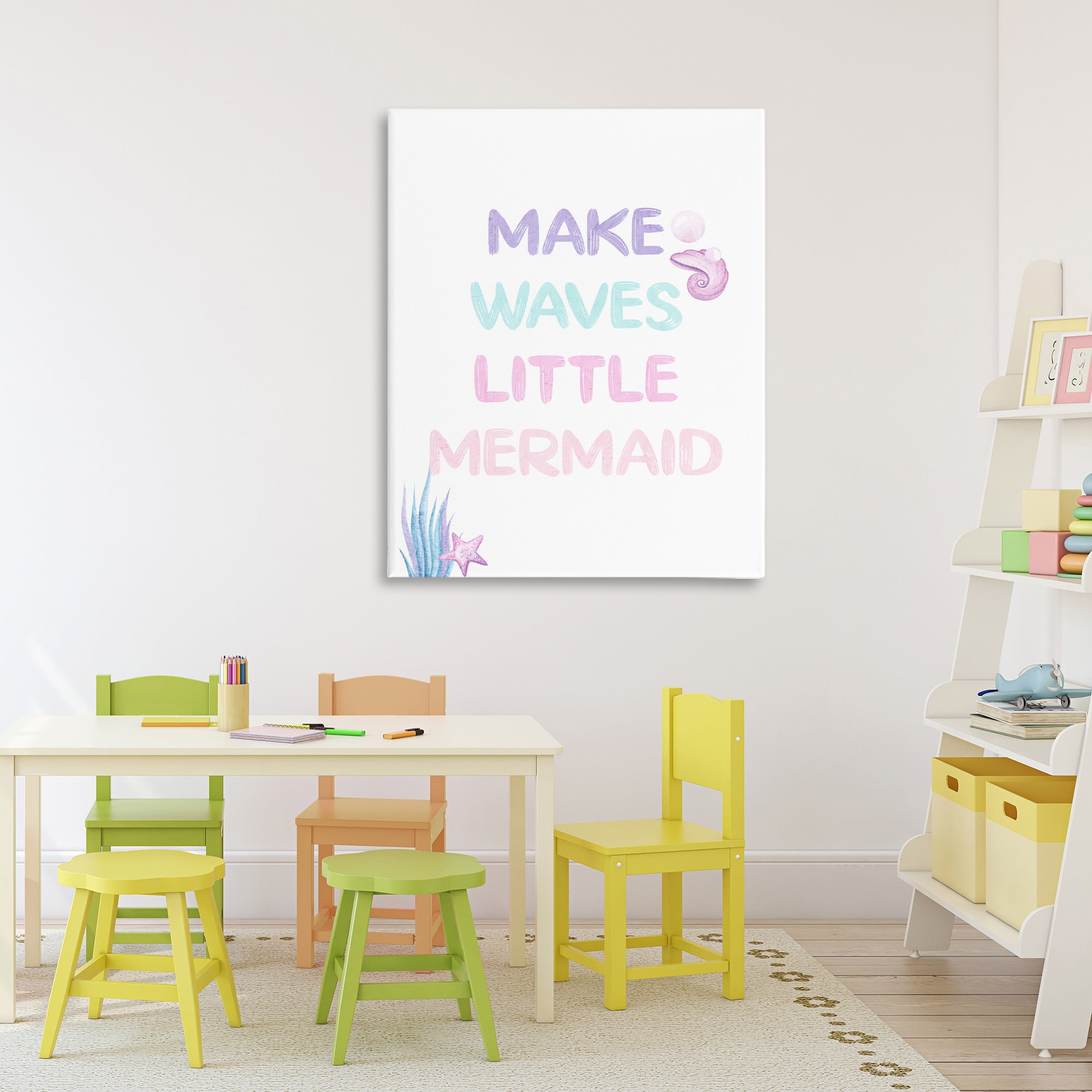 Make Waves Little Mermaid Canvas Wall Art, design by Kim Allen