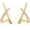 Gold-CZ X-type-1 Pair, variant on Minimalist 925 Sterling Silver Stud Earrings Set, 14K Gold Plated Hypoallergenic Tiny Bar Dot Heart Star Studs for Women & Men