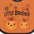 thumbnail image 4 of Inktastic Little Brother Pumpkins with Fall Leaves Boys Baby Bib, 4 of 4