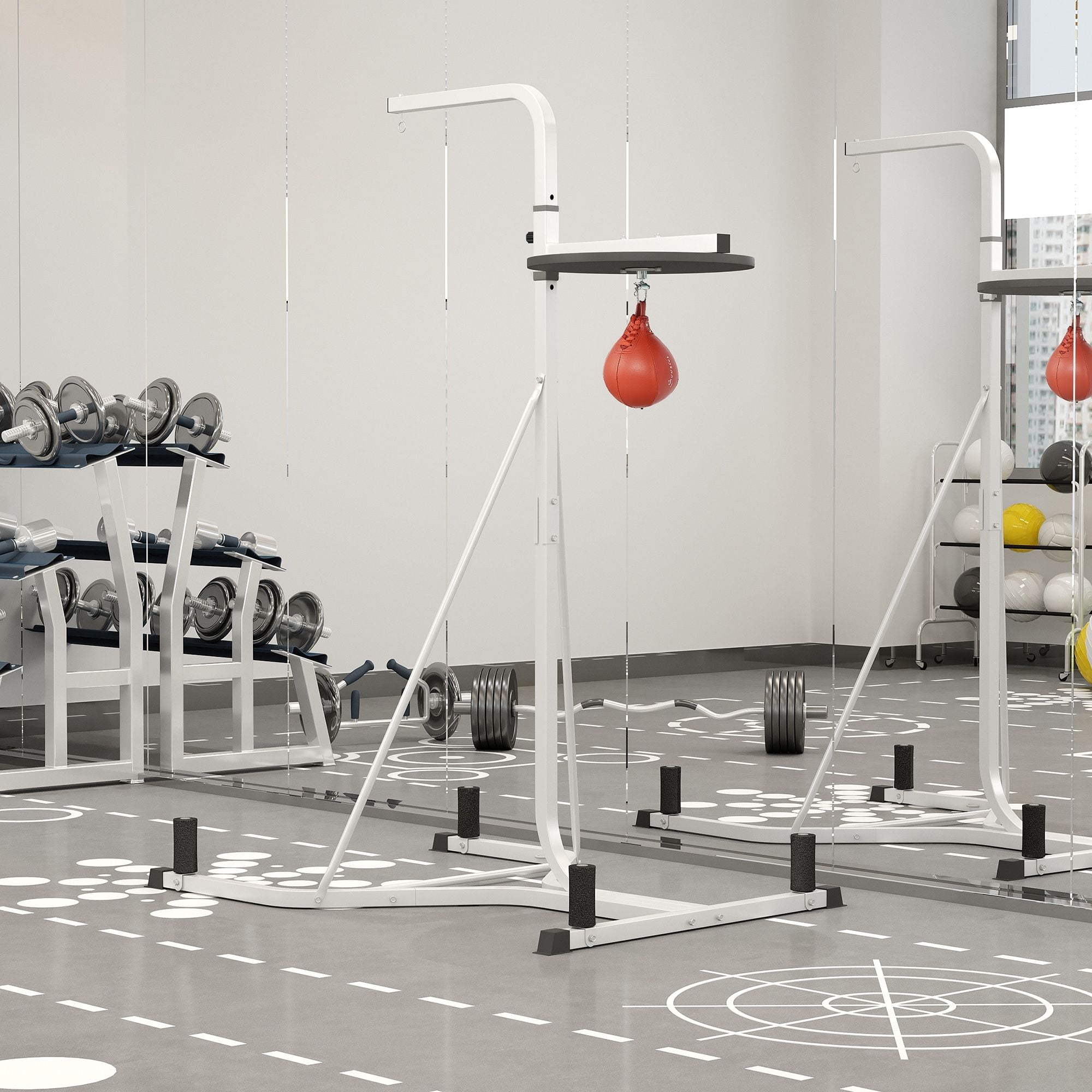 Dranite 2 in 1 Heavy Duty Punching Bag Stand, Height Adjustable with Weighted Base & Speed Bag for Home Gym