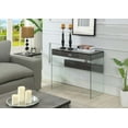 thumbnail image 3 of Convenience Concepts SoHo 30" Tall 1 Drawer Glass 36-inch Desk, Weathered Gray/Glass, All Ages, 3 of 5