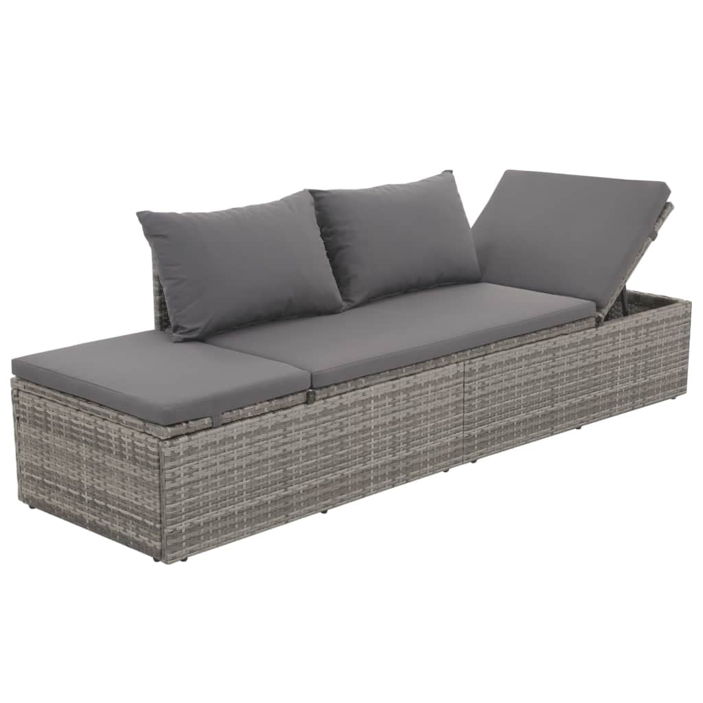 Kepooman Outdoor Patio Rattan Accent Sofa Daybed for Poly Garden, Grey Kepooman Outdoor Patio Rattan Accent Sofa Daybed for Poly Garden, Grey