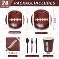 thumbnail image 2 of Football Party Supplies Kit Disposable Dishes Napkins Cup for Football Birthday Party Football Game Day Tailgate Party Decorations Serve 24, 2 of 6