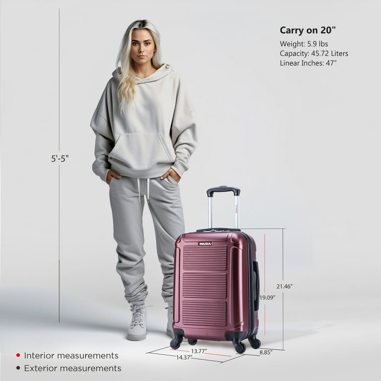 InUSA Pilot 20 Lightweight Hardside Spinner Carry On Luggage
