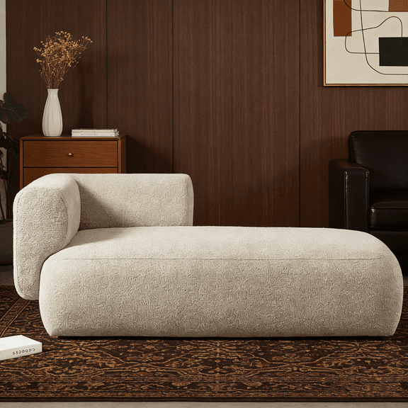 Upholstered Chaise Lounge Chair - Comfortable Reclining Lounge Chair with Soft Padding for Living Room, Bedroom, Reading Nook, Apartment, Cozy Relaxation