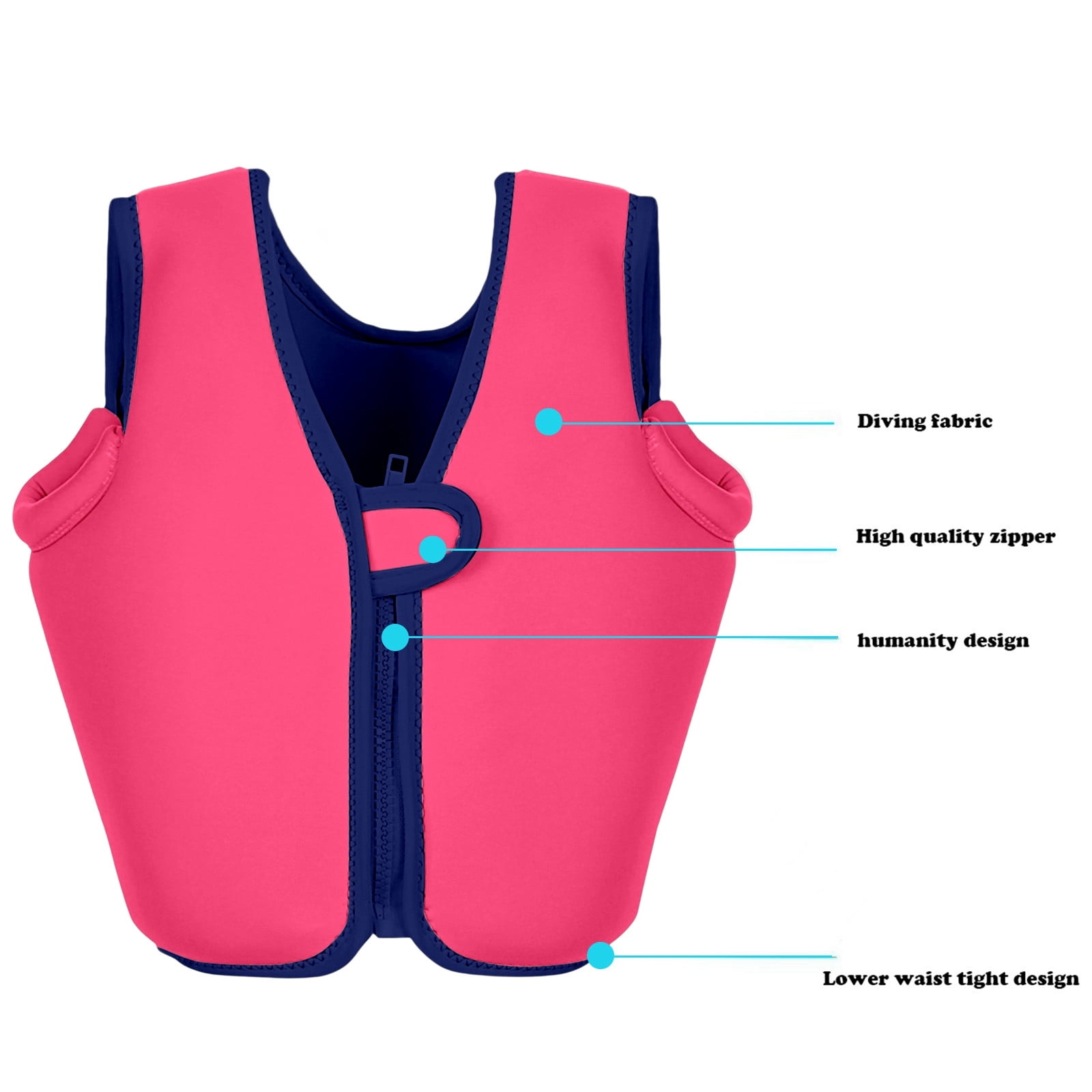 Toddler Life Jacket Adjustable Safety Strap Epe Foam Swimming Vest for Boys Girls Coast Guard Approved Life Vest Floaties Swimwear Buoyancy Jacket for Pool & Beach