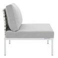 thumbnail image 2 of Harmony Sunbrella Basket Weave Outdoor Patio Aluminum Armless Chair, 2 of 6