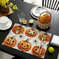 thumbnail image 5 of Orange Pumpkin Bat Spider Spooky Halloween Placemats Set of 4 12x18in Inch Seasonal Fall Holiday Place Mats Washable Anti-Skid Dining Table Mats for Wedding Restaurant & Camping, 5 of 5