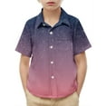 thumbnail image 2 of Button Down Shirts for Boys Short Sleeve Gradient Glisten Shirt Kids Summer Casual Beach Hawaiian Shirts 2-15Y, 2 of 7