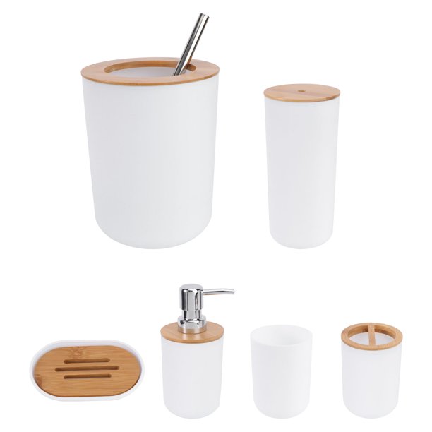 NUOLUX Set Bathroom Toilet Accessories Sets Bath Soap Can Trash