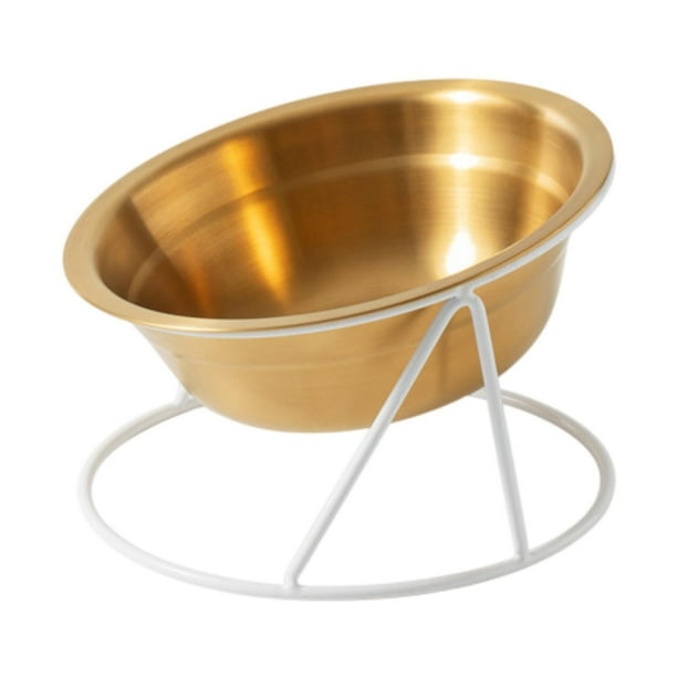 Cuenco inclinado elevado para gatos, plato de agua para perros, estable para gatos, suministros para mascotas, antivómitos con base blanca