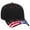 Black with American Flag Theme Flames on the Visor, variant on OTTO CAP 6 Panel Low Profile Baseball Cap, Black/Grey/White