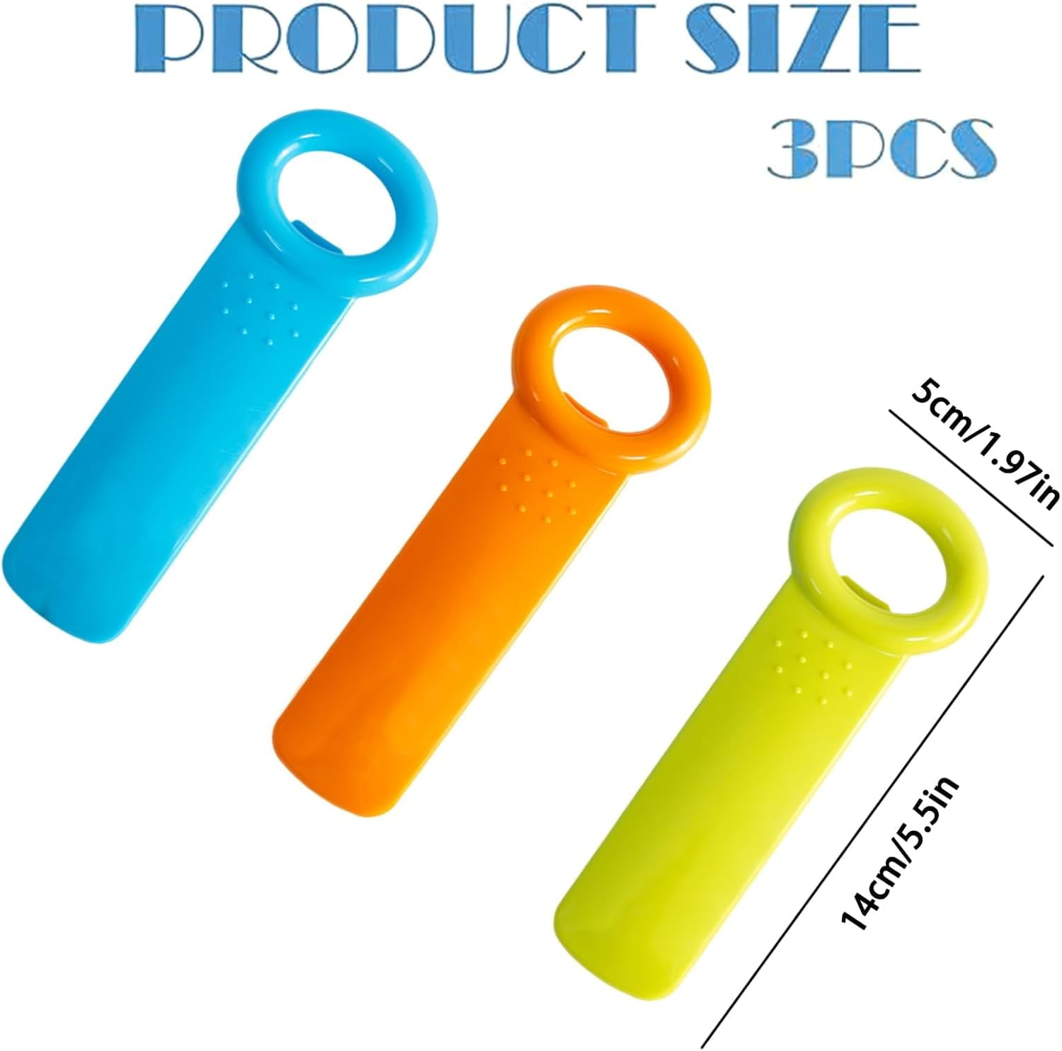 FRKSMD-3-Pack Easy Grip Can Openers - Jar Key Lid Openers - 5.5" Colored Plastic Can Openers for Weak Hands, Seniors