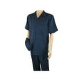 thumbnail image 6 of Men 2pc Walking Leisure Suit Short Sleeves By DREAMS 256-01 Solid Navy Blue, 6 of 7