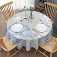 thumbnail image 3 of Floral Round Tablecloth 60x60in(153x153cm) – Waterproof Polyester Table Cover with Full Print Design, Wrinkle Resistant & Washable for Kitchen Dining Party Decor,Thanksgiving,Christmas, Spring,Flower, 3 of 6