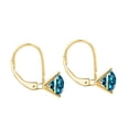 thumbnail image 5 of MauliJewels 1.00 CTW Round Natural Blue Diamond 3-Prong Martini Leverback Earrings for Women in 14K Rose, White & Yellow Gold, 5 of 9