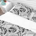 thumbnail image 4 of Designart 'Monochrome Abstract Floral Pattern' Bohemian & Eclectic Bedding Set - Duvet Cover & Shams, 4 of 4